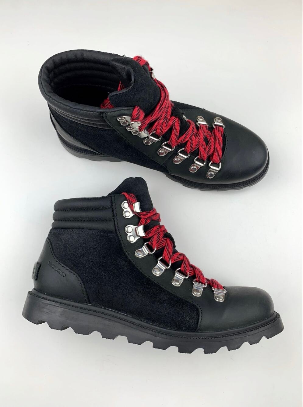 Sorel Ainsley Conquest Waterproof Ankle Hiking Boots Black Leather Women's 6